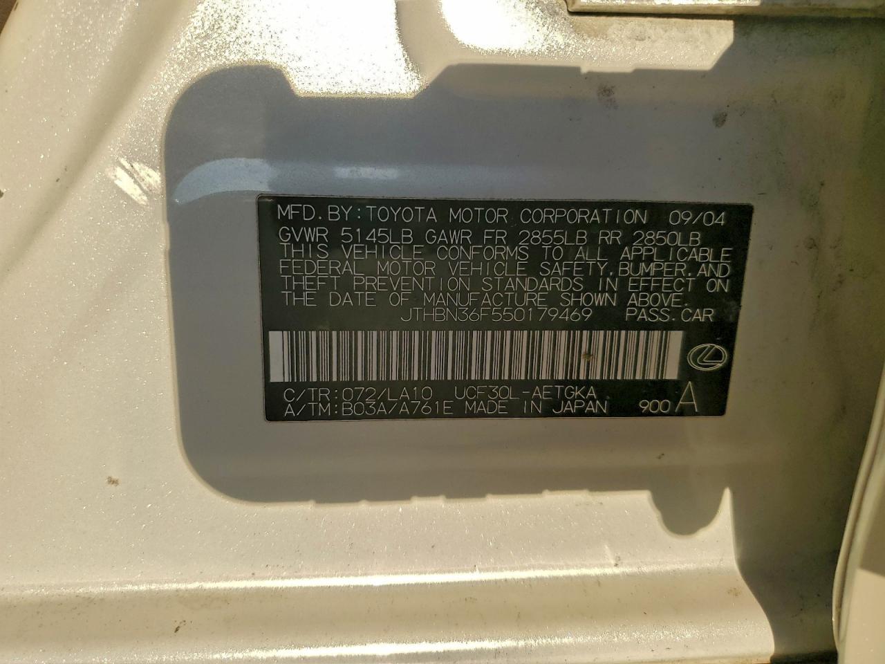 2005 LEXUS LS 430 photo 12