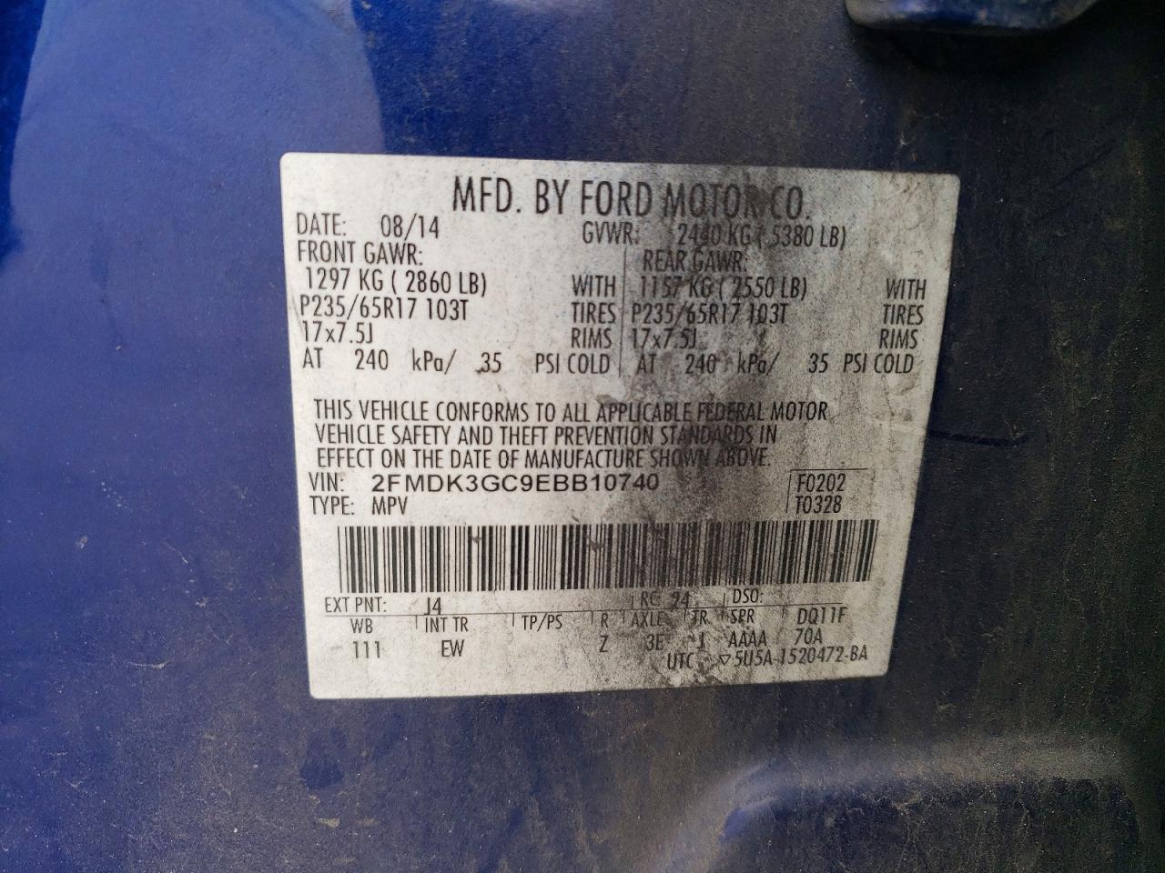 2014 FORD EDGE SE photo 13