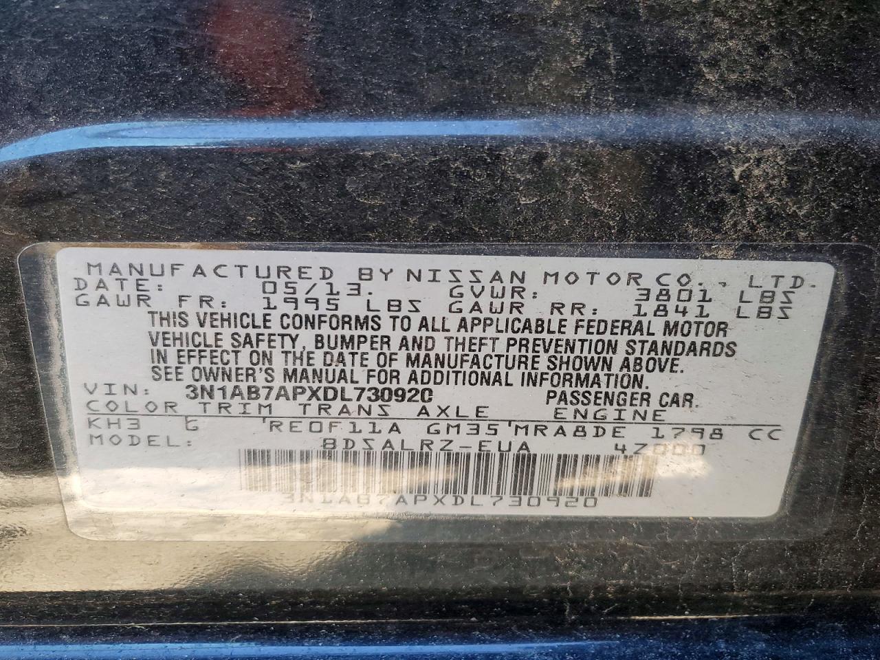 2013 NISSAN SENTRA S photo 25