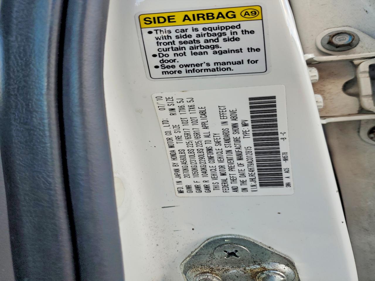2010 HONDA CR-V EXL photo 14