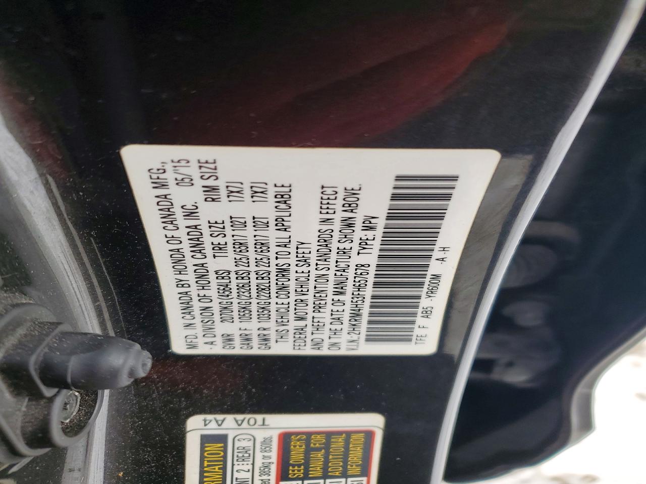 2015 HONDA CR-V EX photo 13