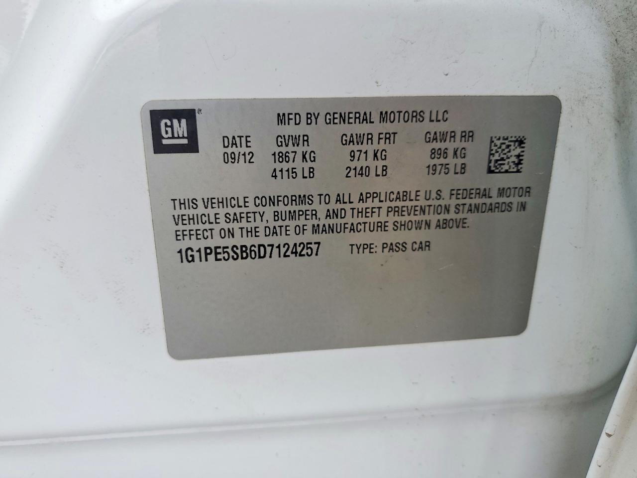 2013 CHEVROLET CRUZE LT photo 12