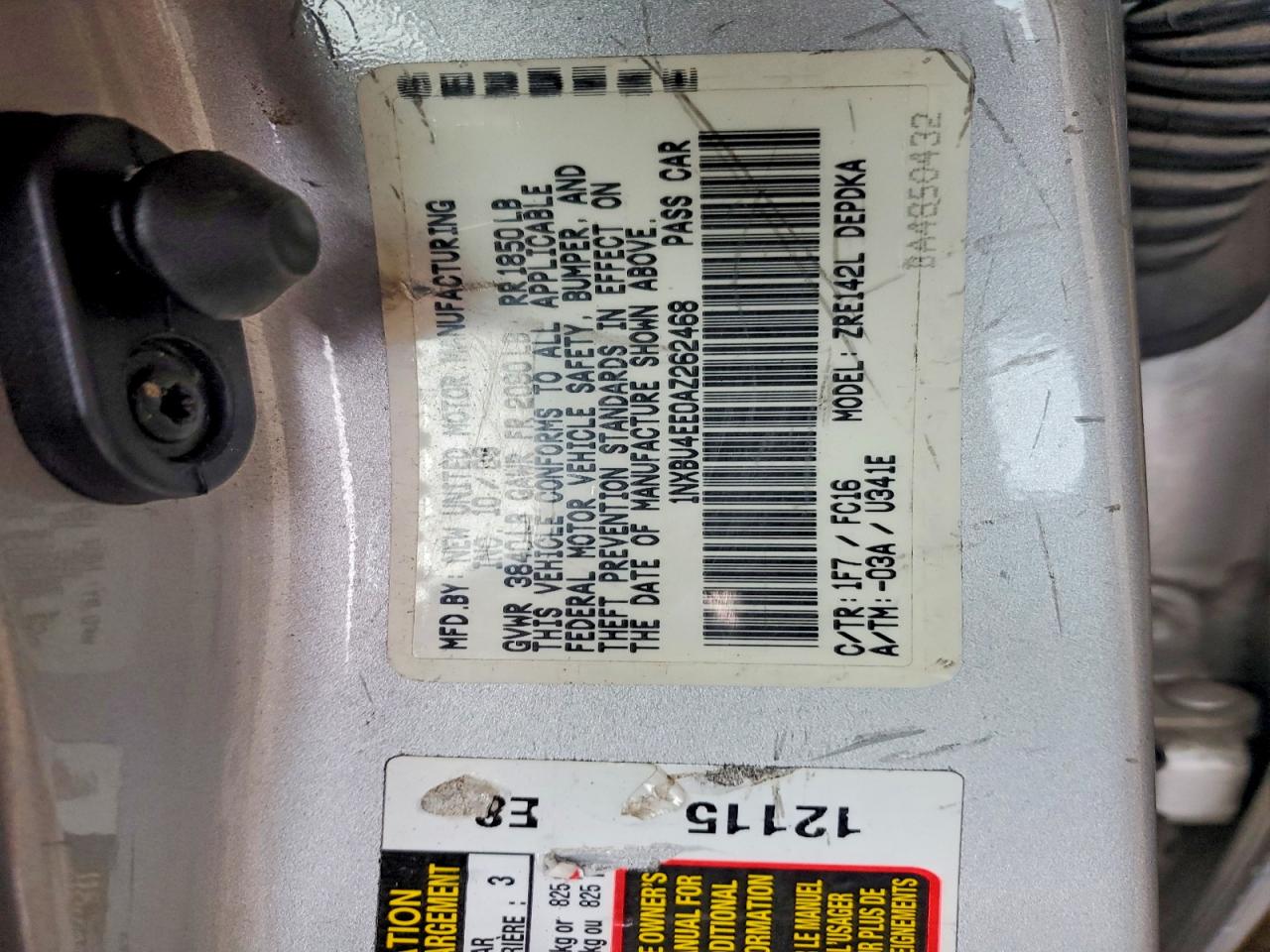 2010 TOYOTA COROLLA BASE photo 12