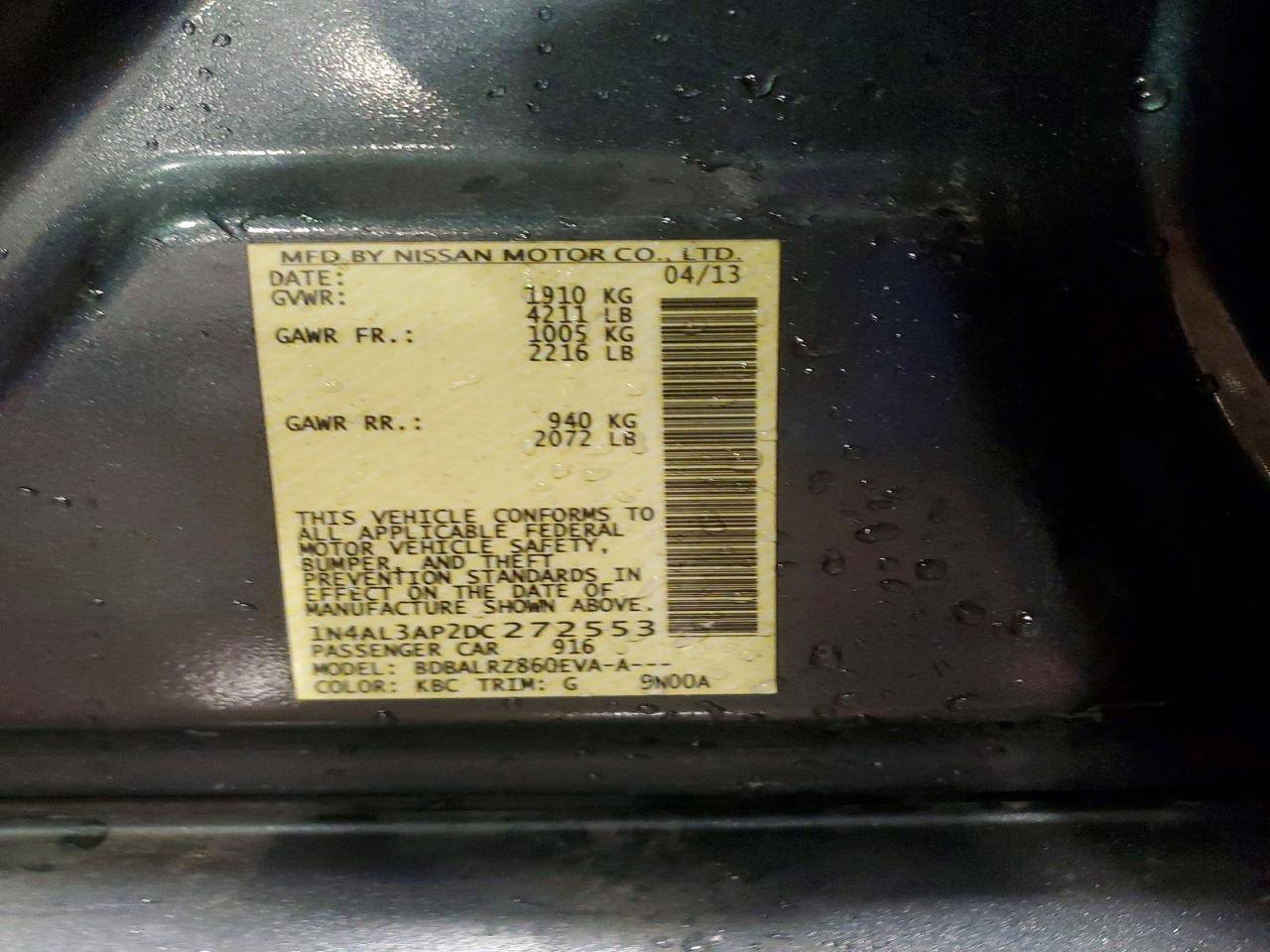 2013 NISSAN ALTIMA 2.5 photo 13