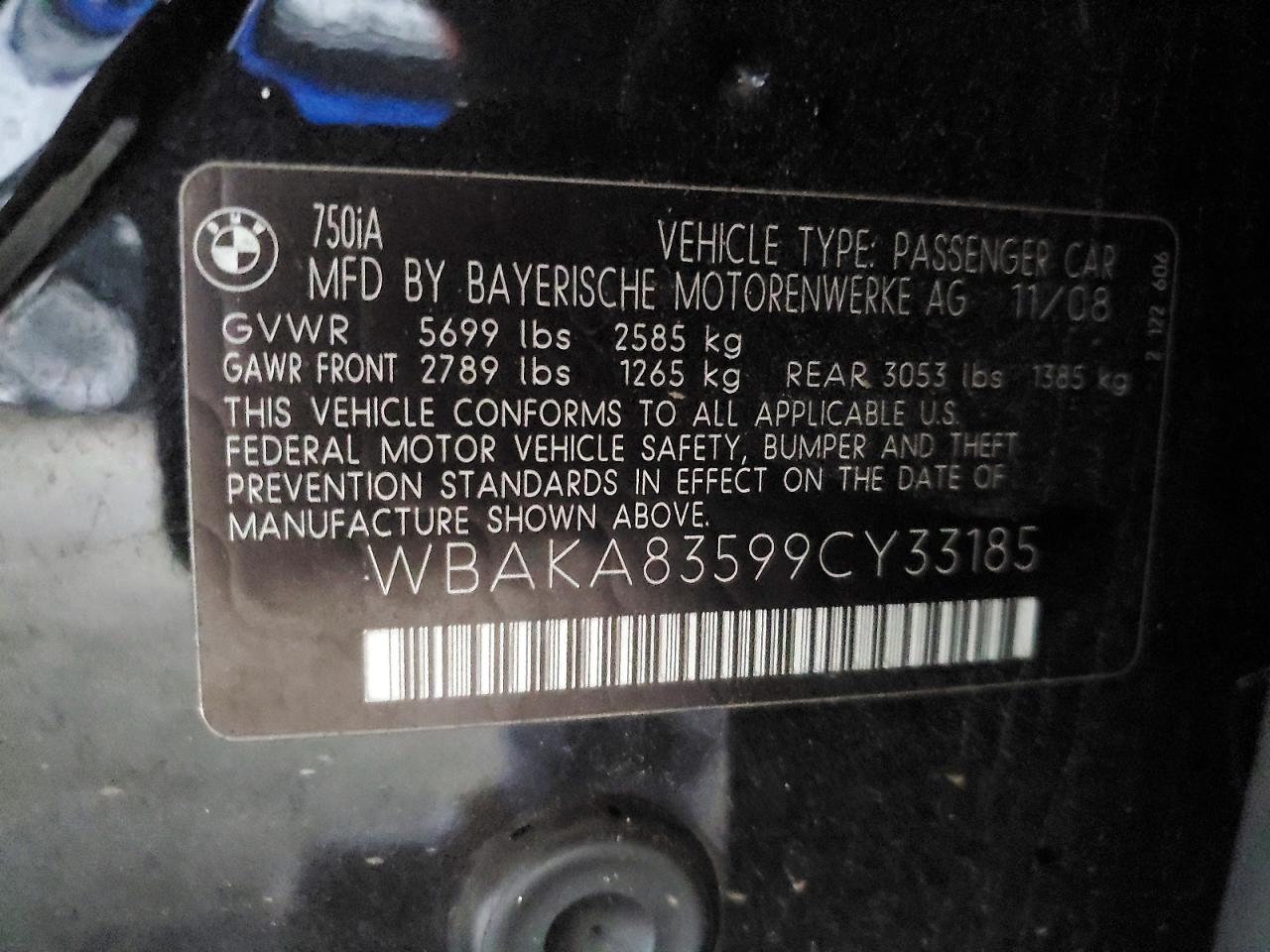 2009 BMW 750 I photo 12