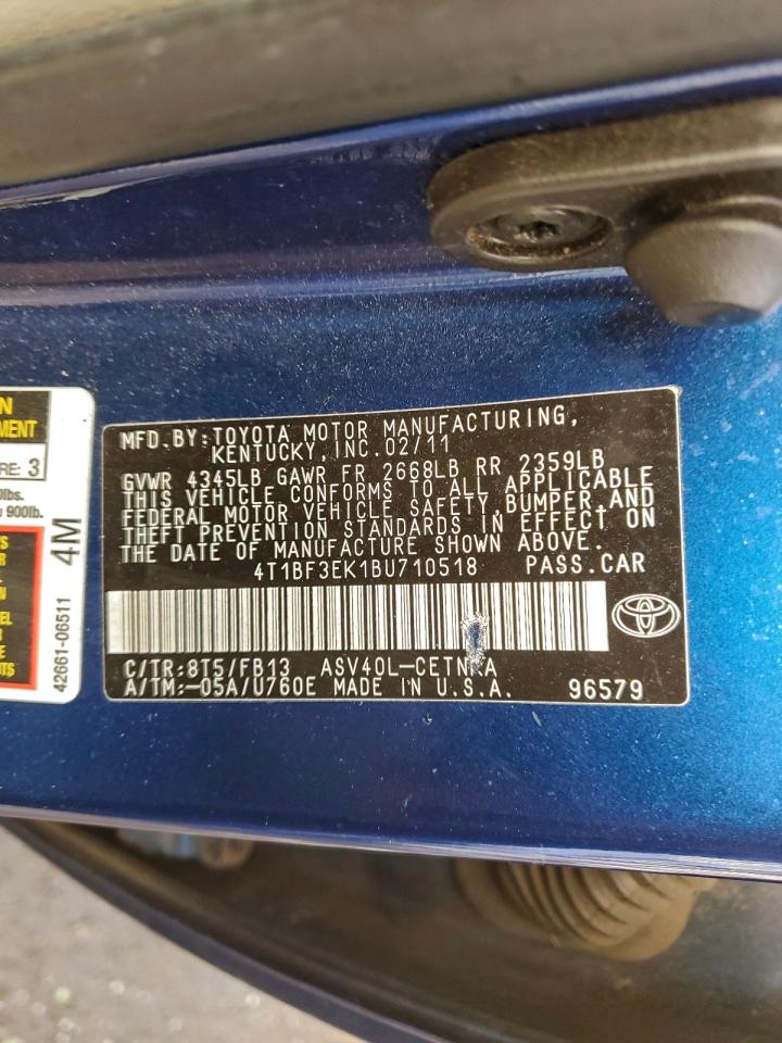 2011 TOYOTA CAMRY BASE photo 12
