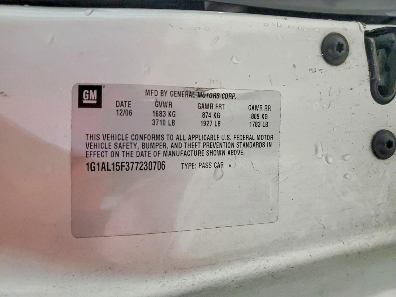 2007 CHEVROLET COBALT LT photo 12