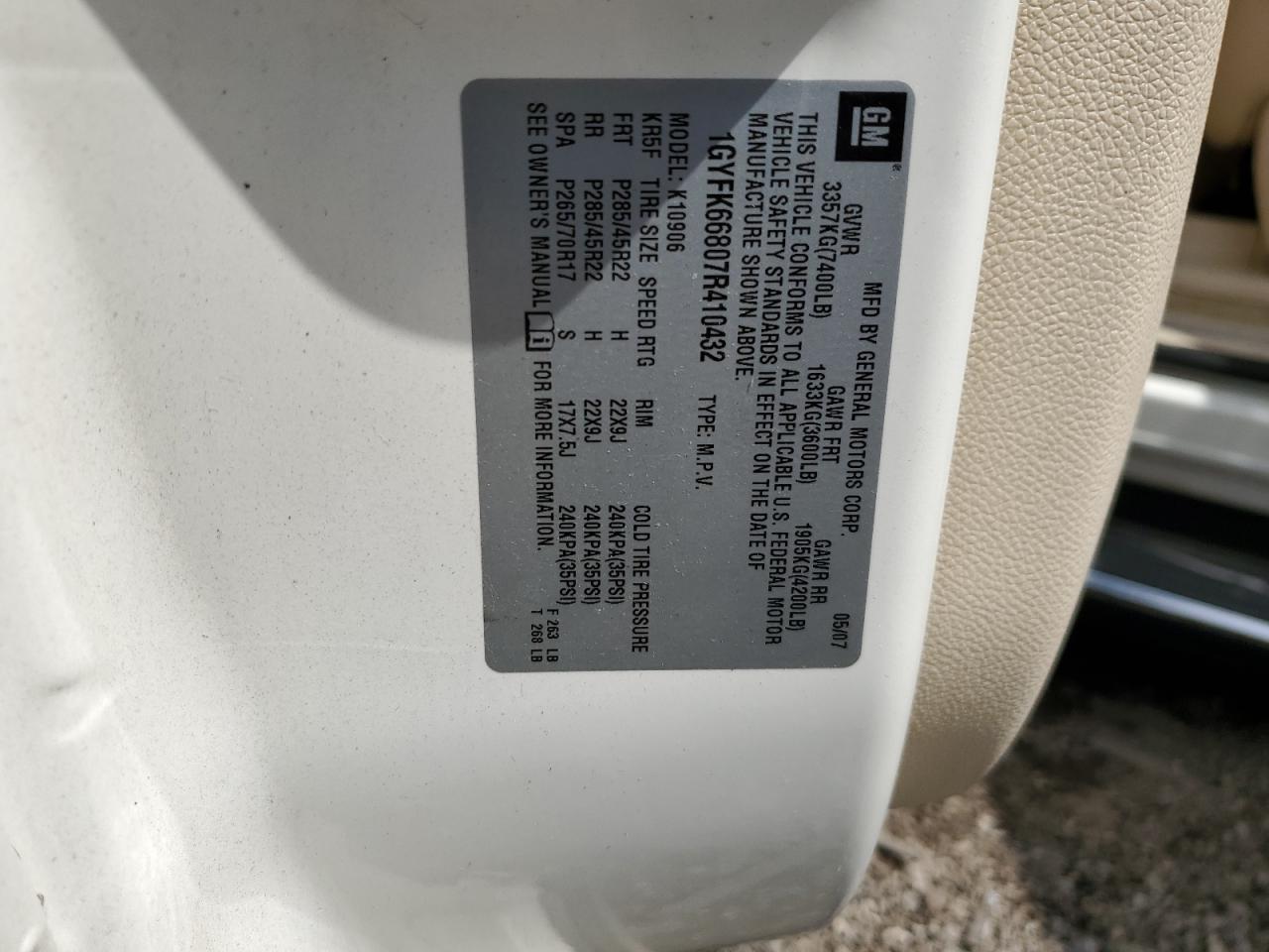 2007 CADILLAC ESCALADE ESV photo 13
