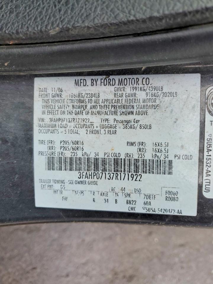 2007 FORD FUSION SE photo 12