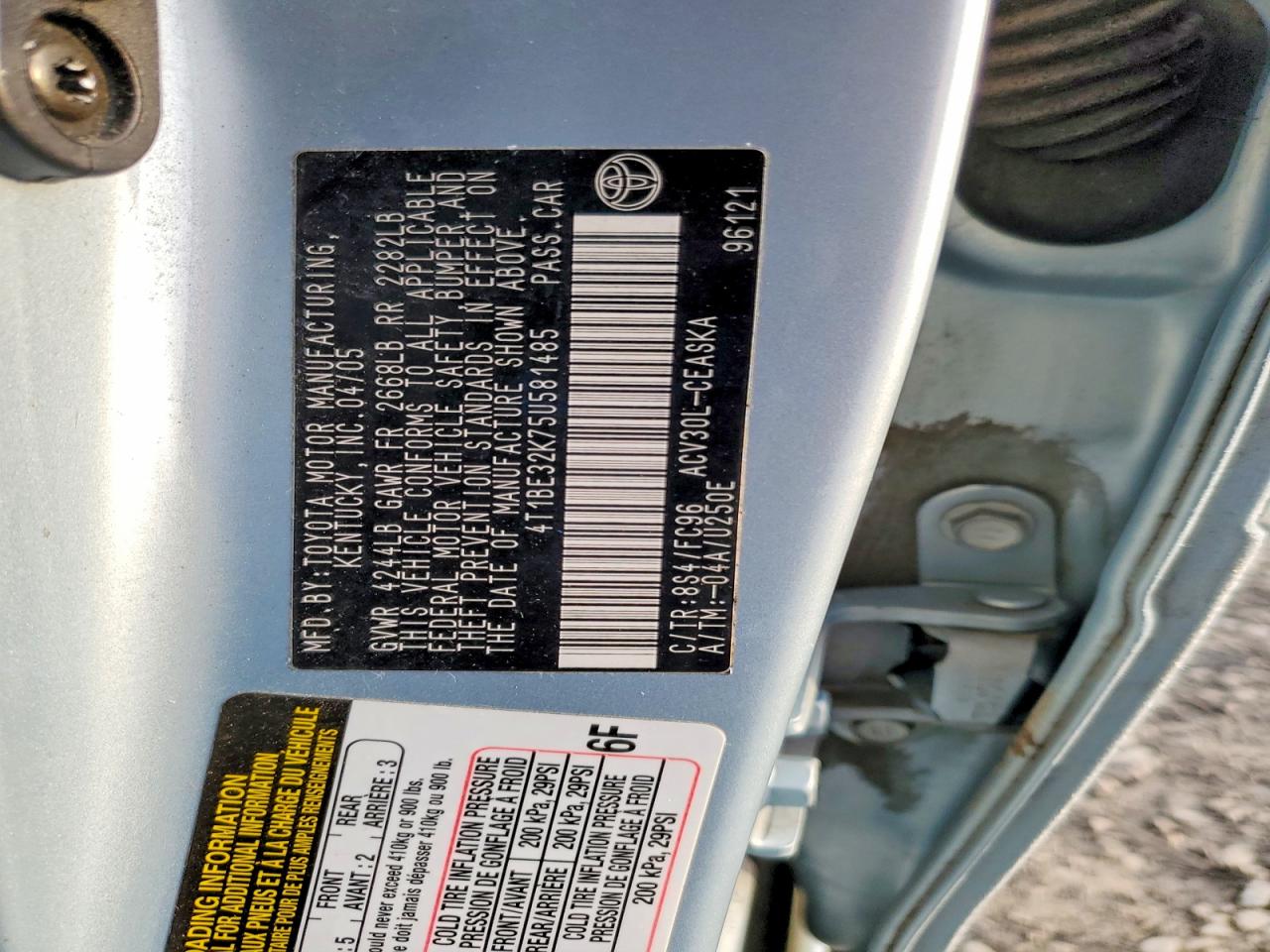 2005 TOYOTA CAMRY LE photo 12