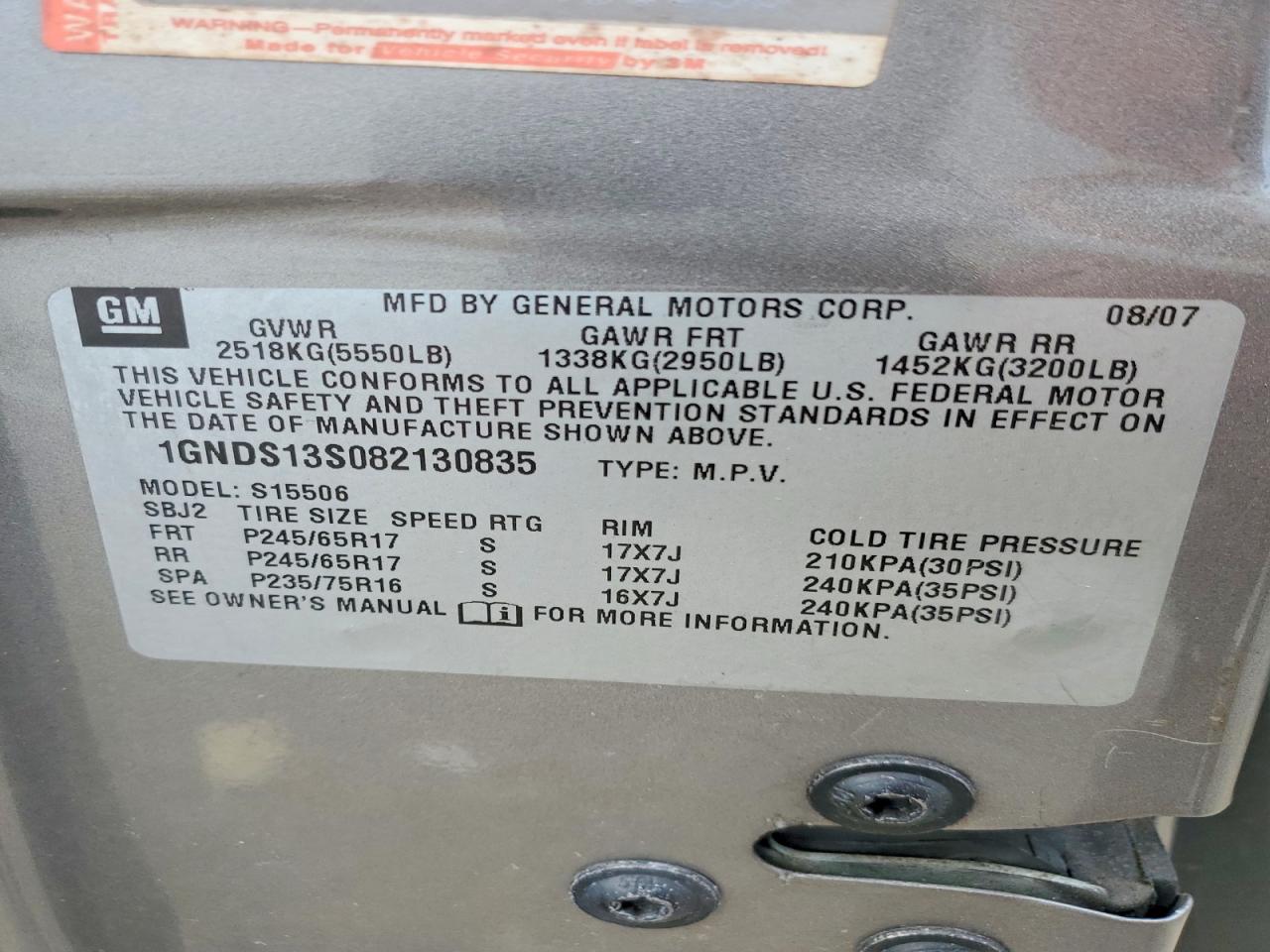 2008 CHEVROLET TRAILBLAZER LS photo 13