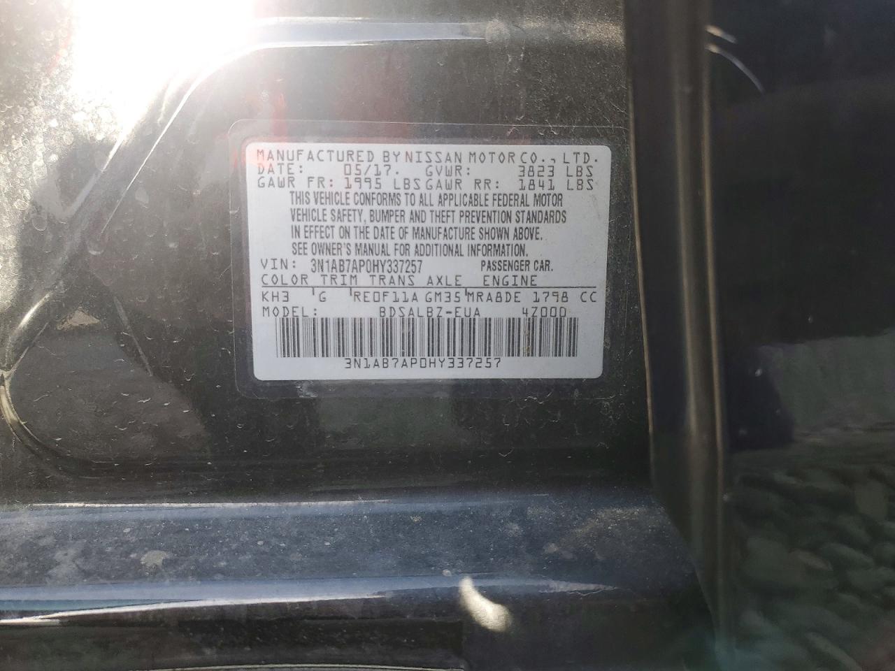 2017 NISSAN SENTRA S photo 13