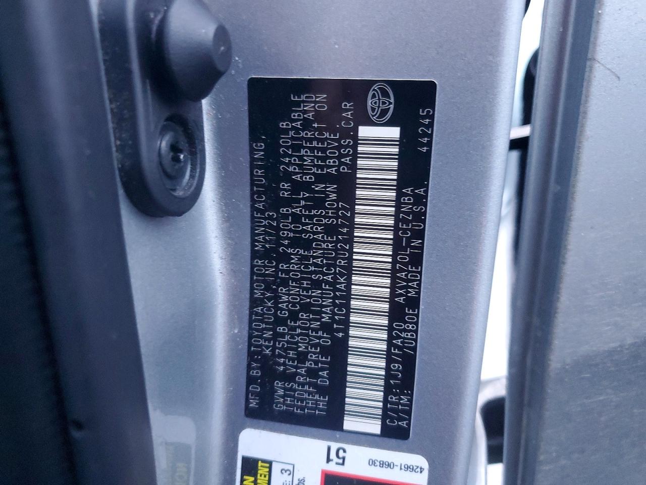 2024 TOYOTA CAMRY LE photo 13