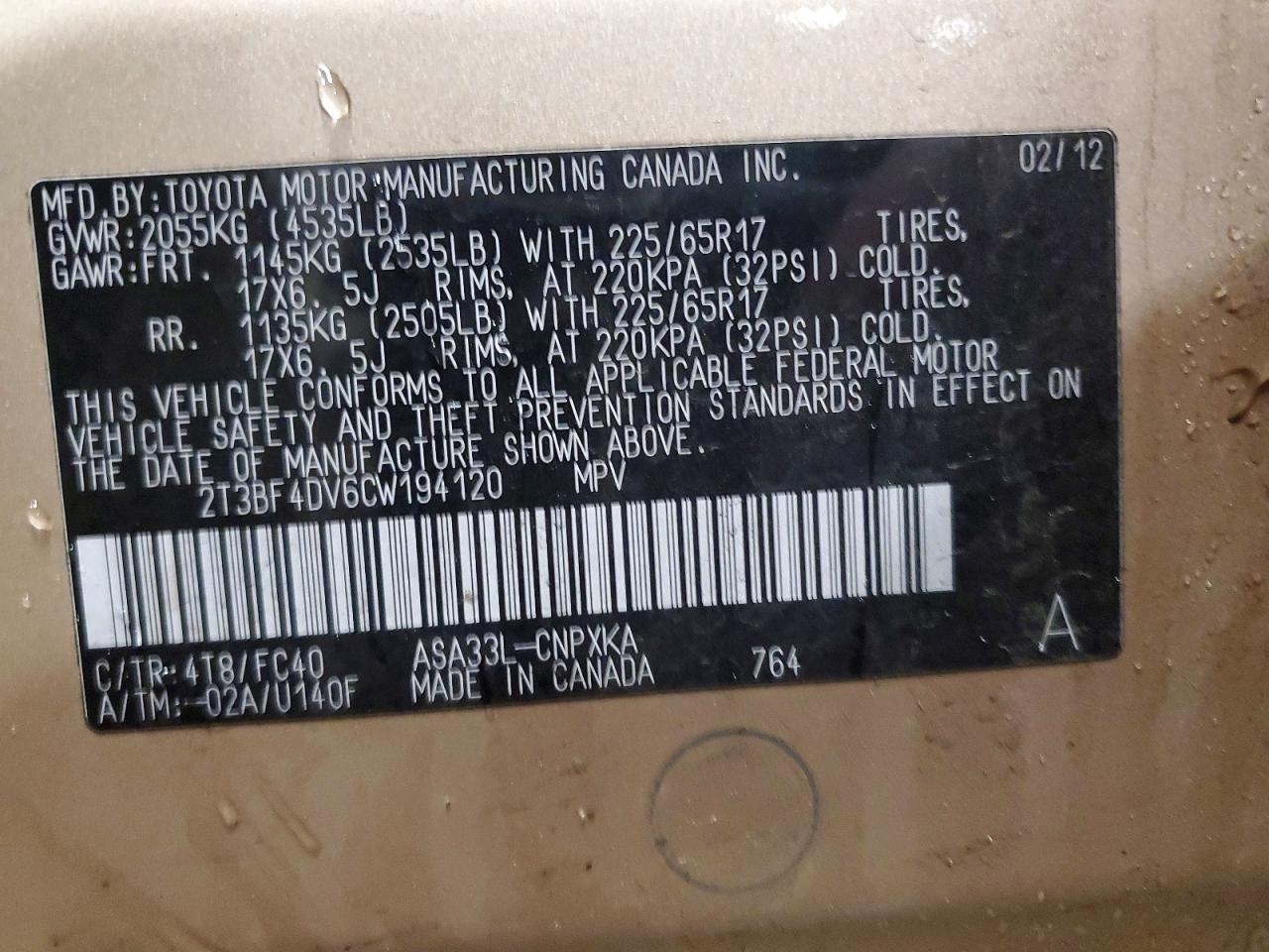 2012 TOYOTA RAV4 photo 13