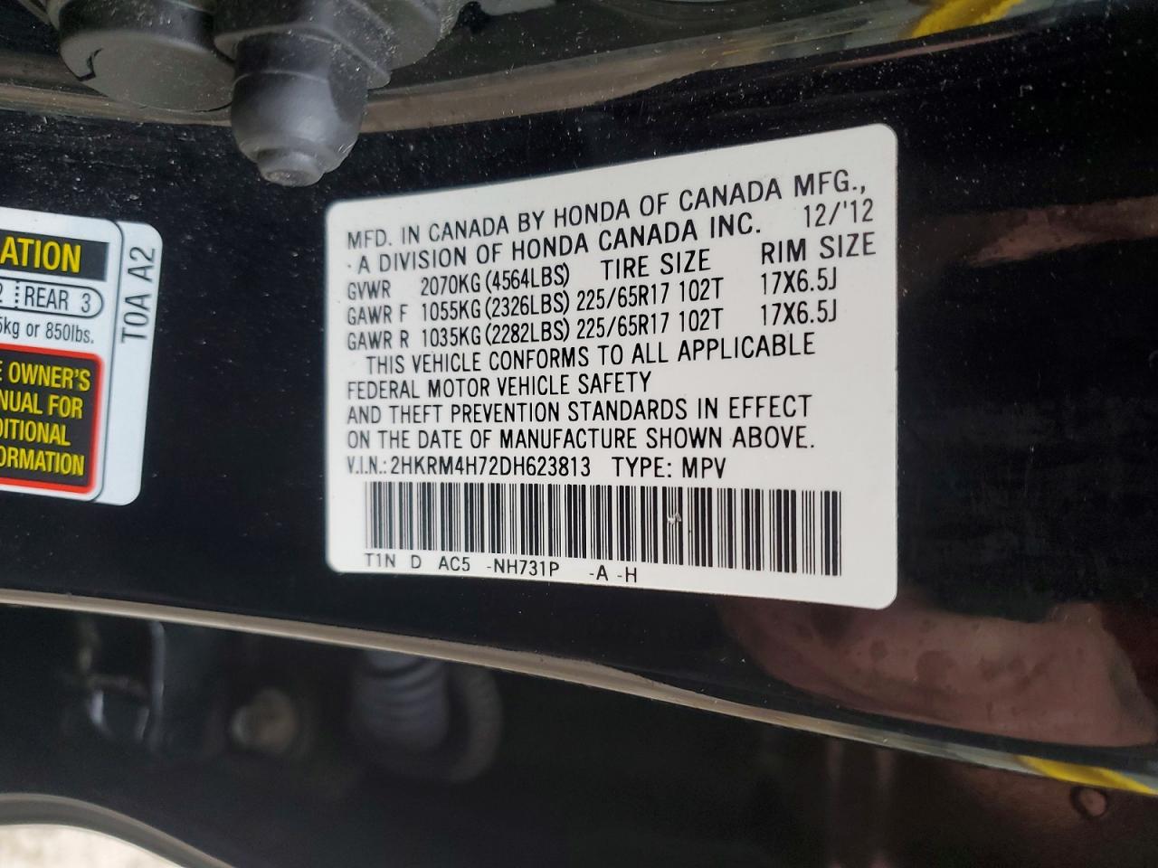 2013 HONDA CR-V EXL photo 14