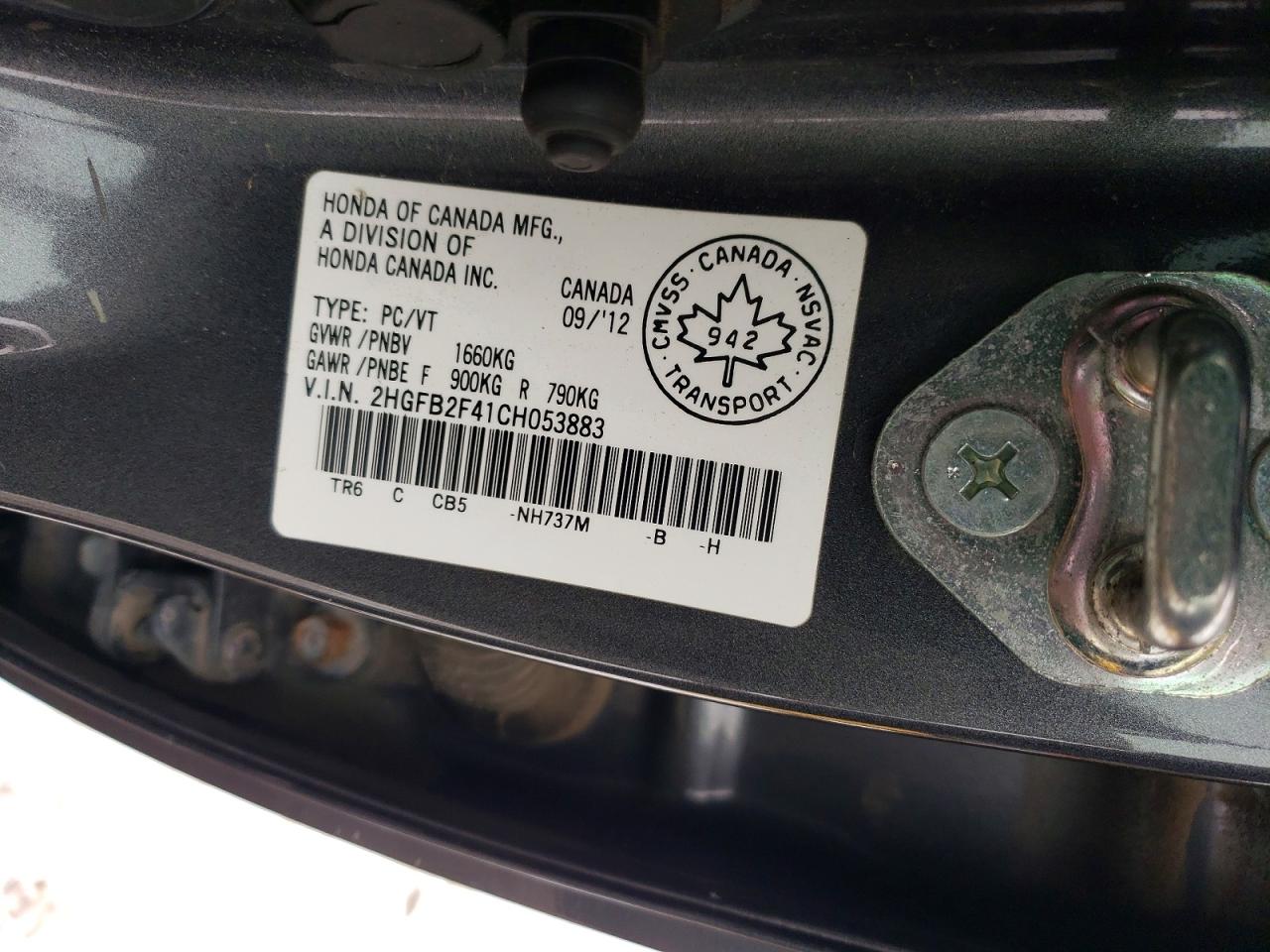 2012 HONDA CIVIC LX photo 13