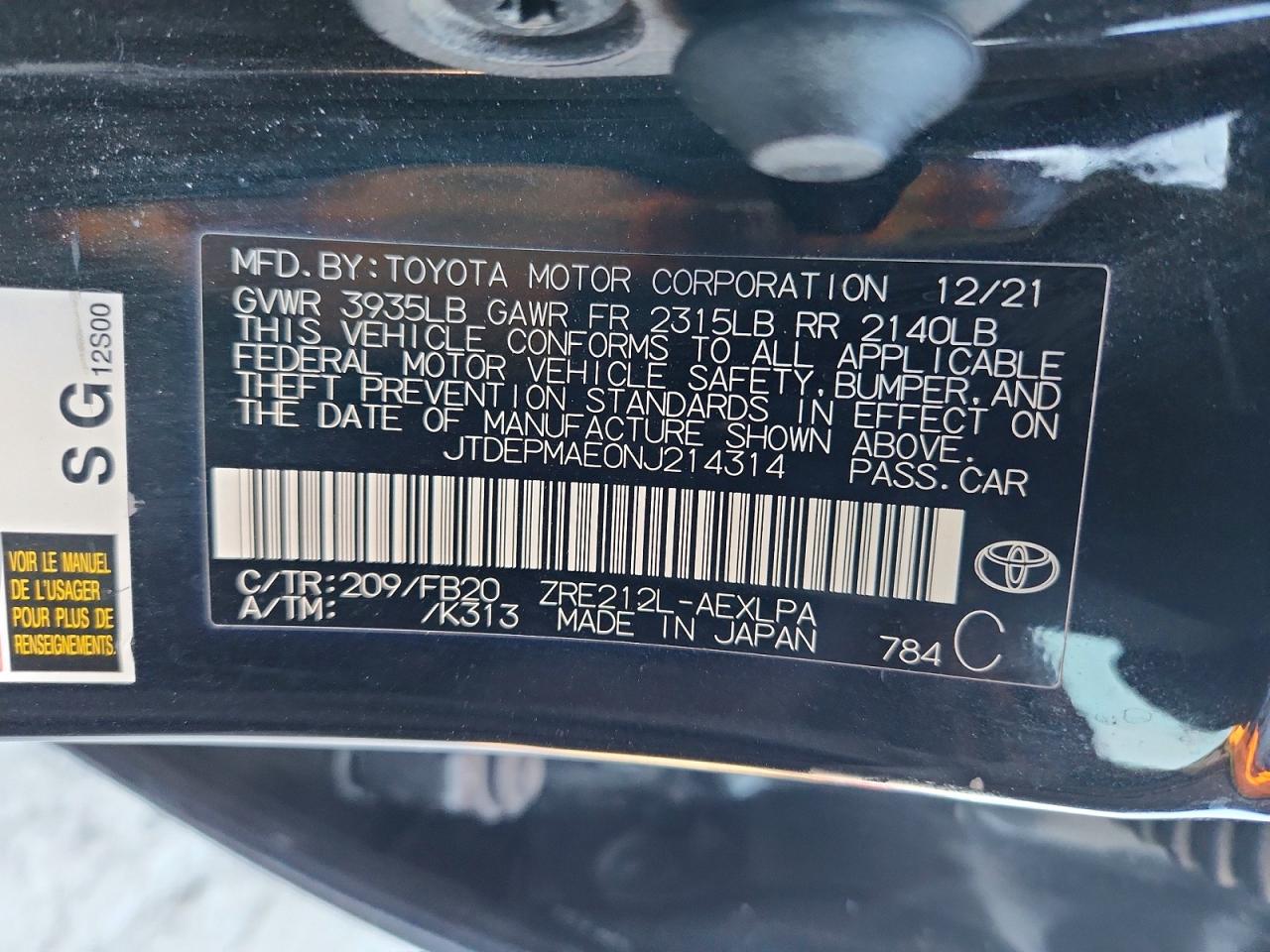 2022 TOYOTA COROLLA LE photo 25