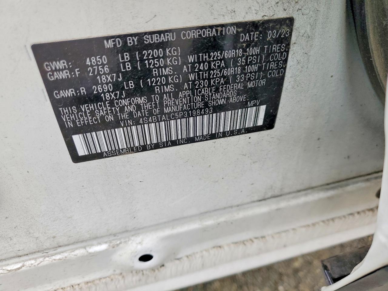 2023 SUBARU OUTBACK ONYX EDITION photo 14