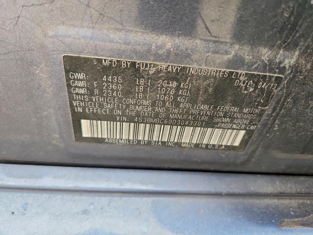 2013 SUBARU LEGACY 2.5I PREMIUM photo 12
