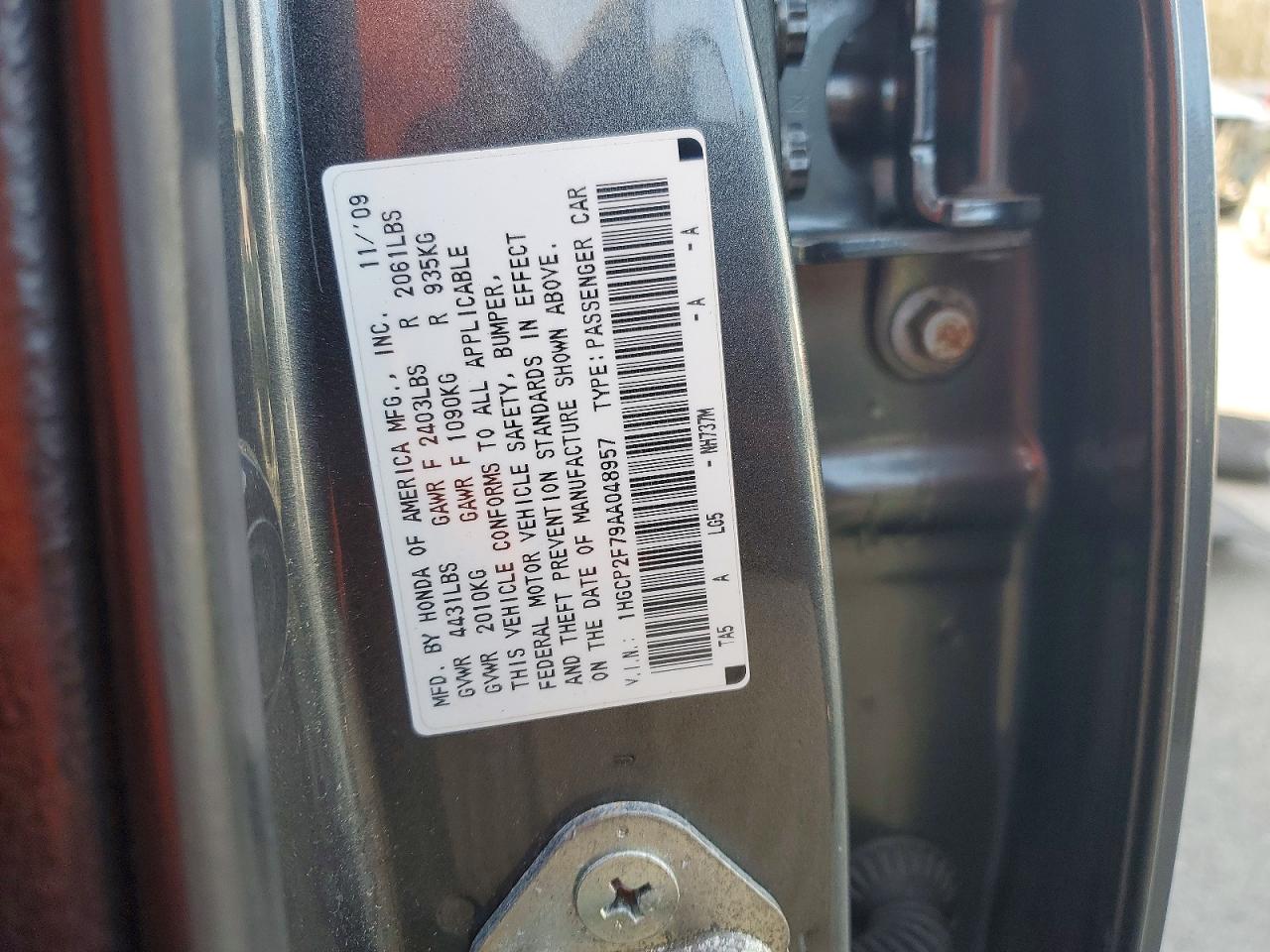 2010 HONDA ACCORD EX photo 13
