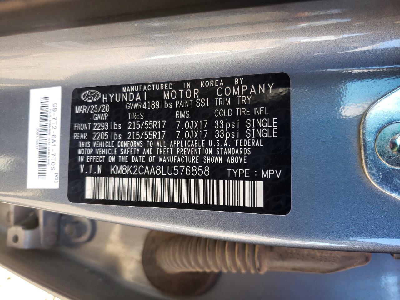 2020 HYUNDAI KONA SEL photo 12
