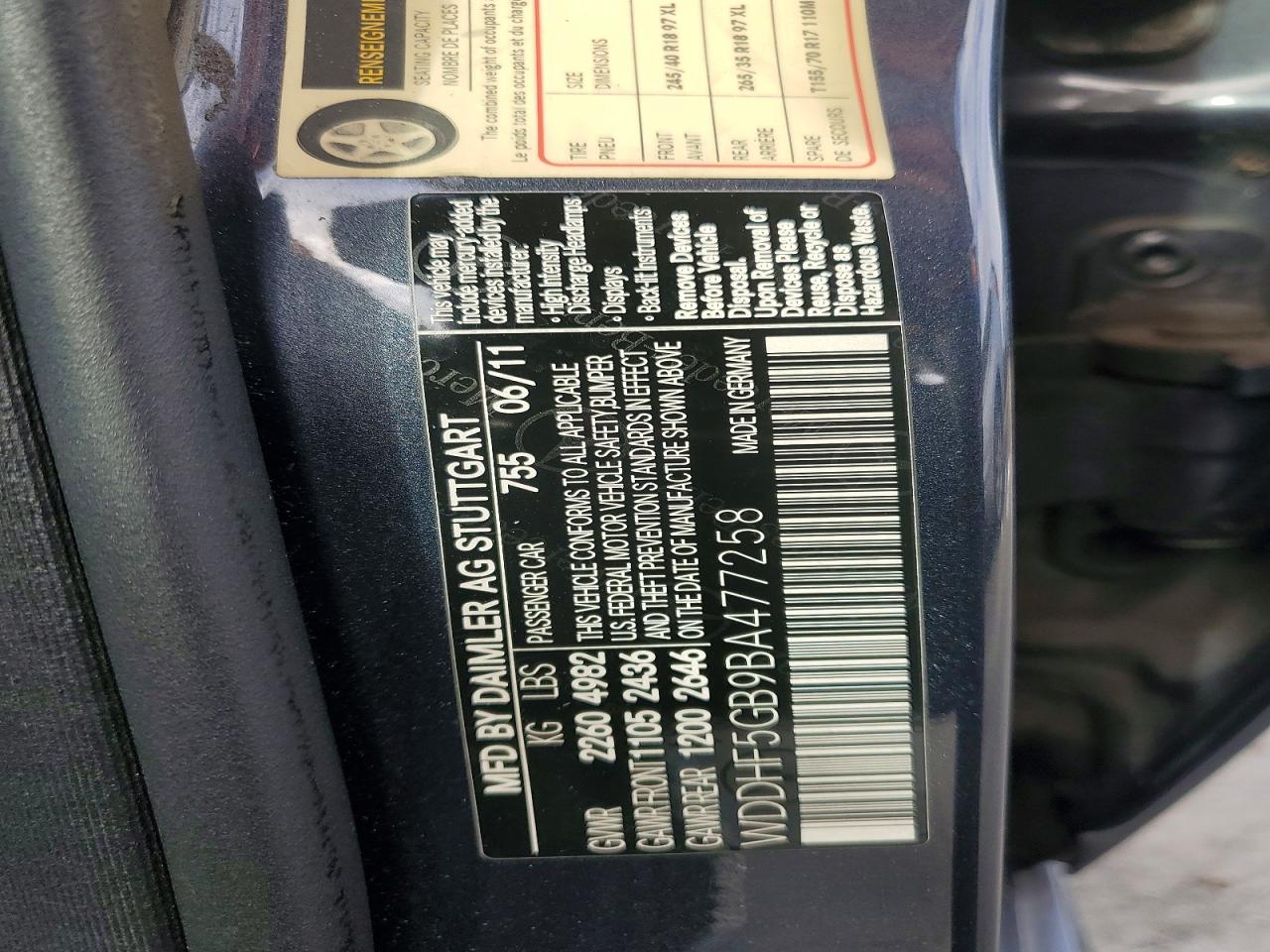 2011 MERCEDES-BENZ E 350 photo 12