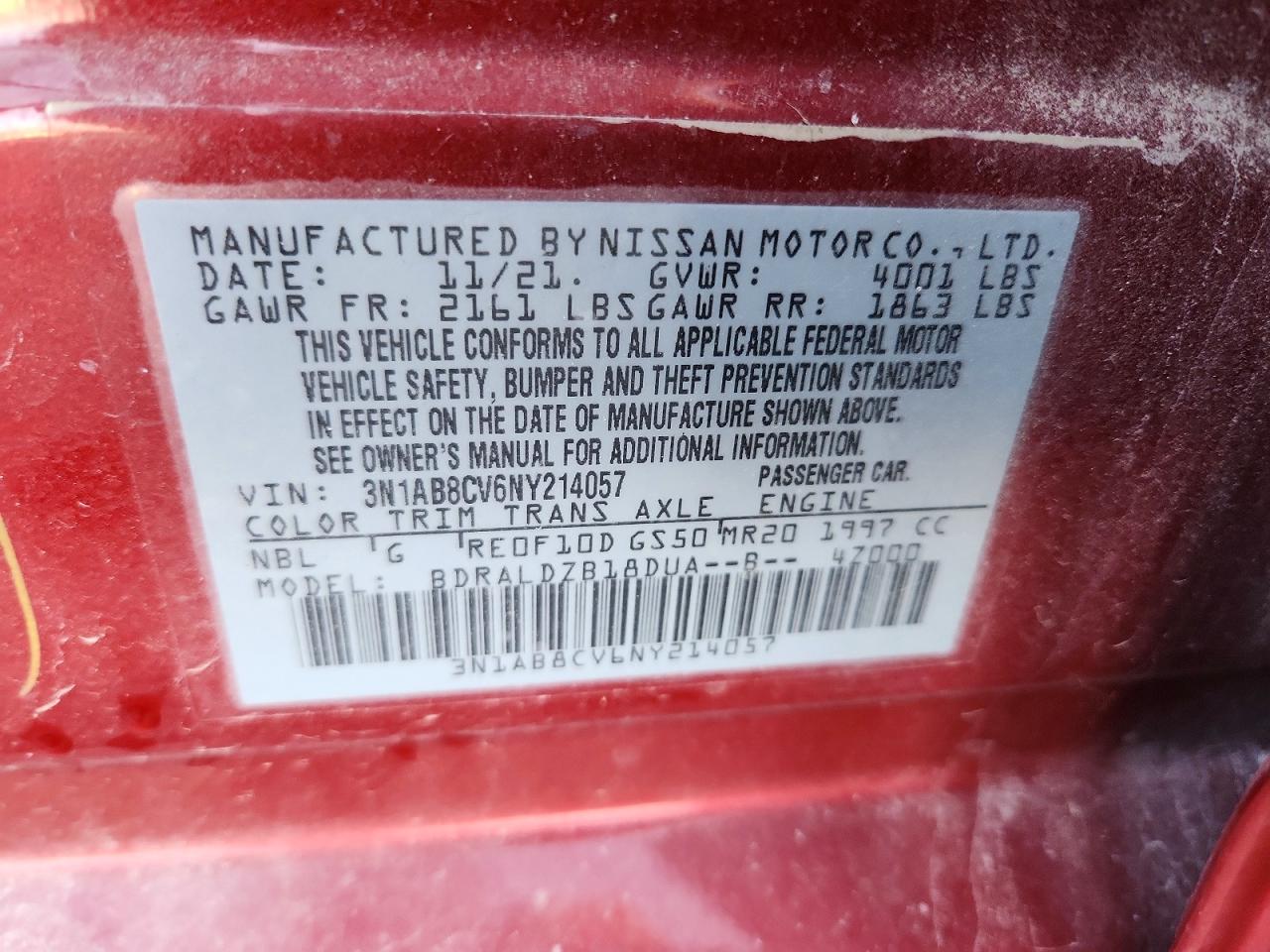 2022 NISSAN SENTRA SV photo 13