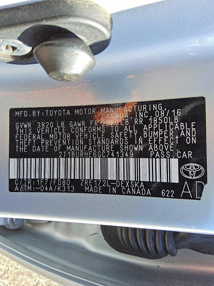 2016 TOYOTA COROLLA L photo 12