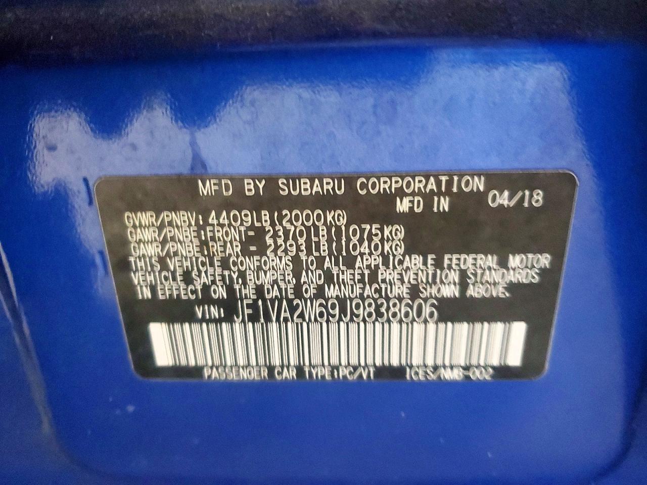 2018 SUBARU WRX STI LIMITED photo 13