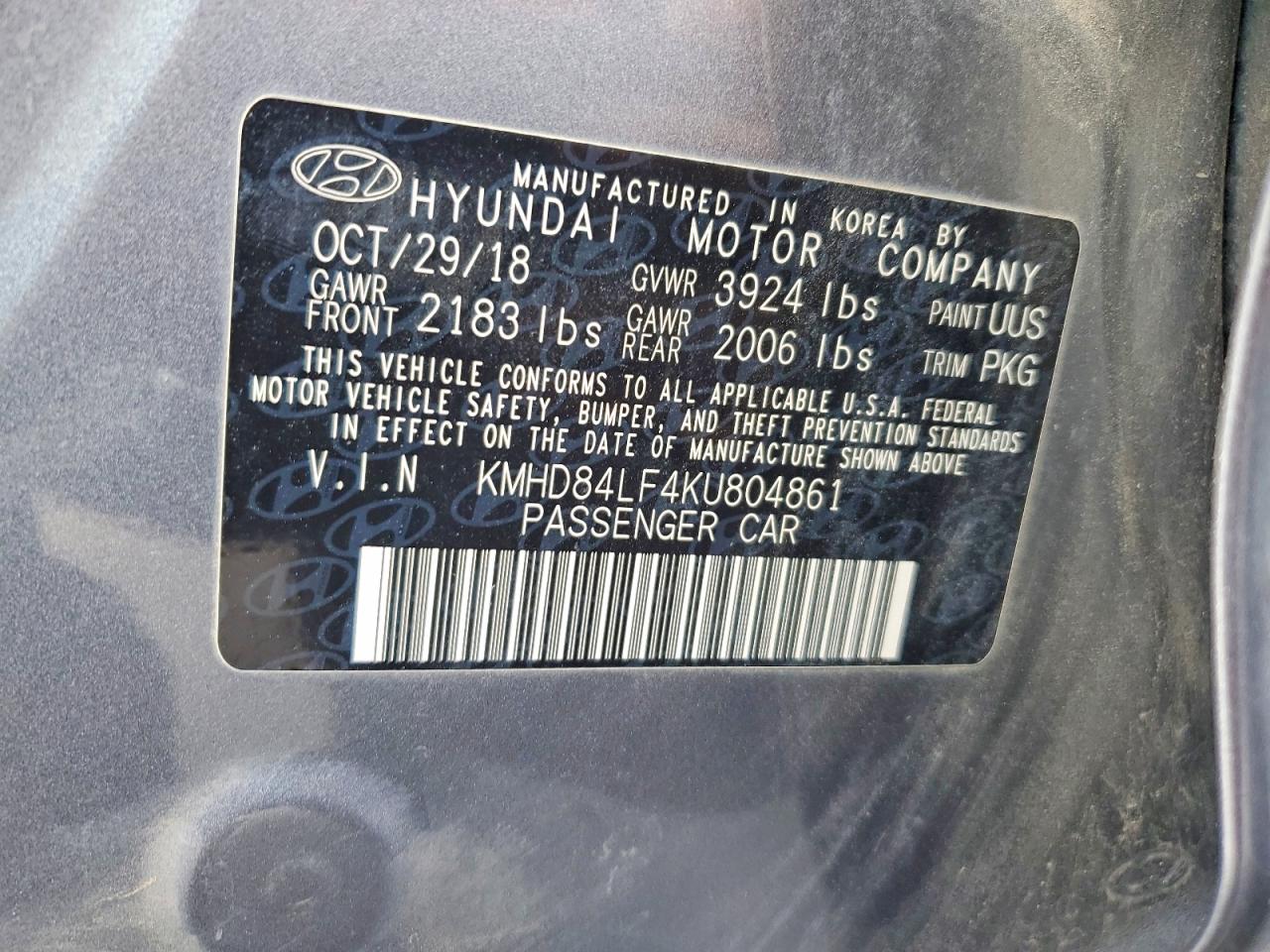 2019 HYUNDAI ELANTRA SEL photo 13