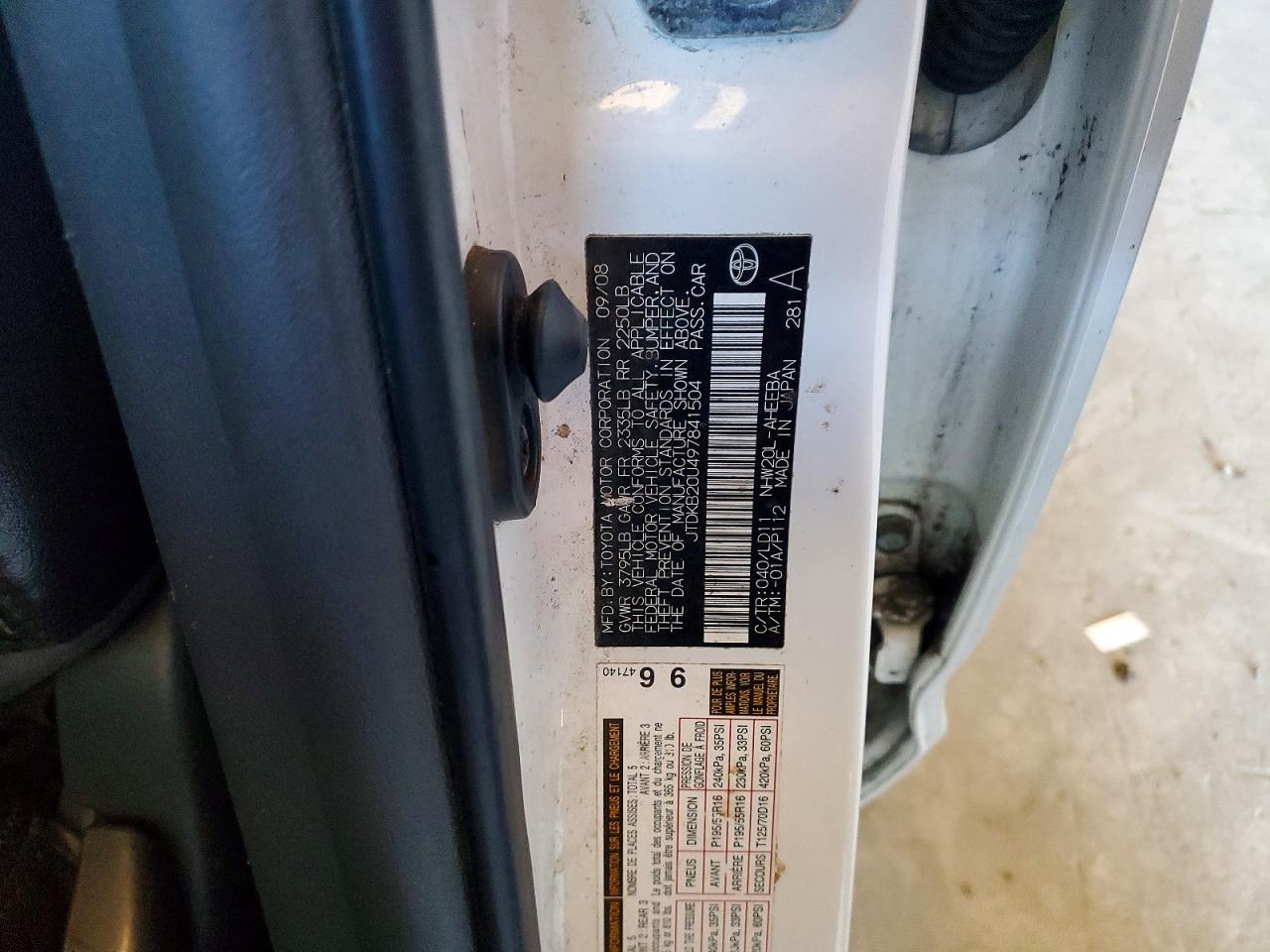 2009 TOYOTA PRIUS photo 12