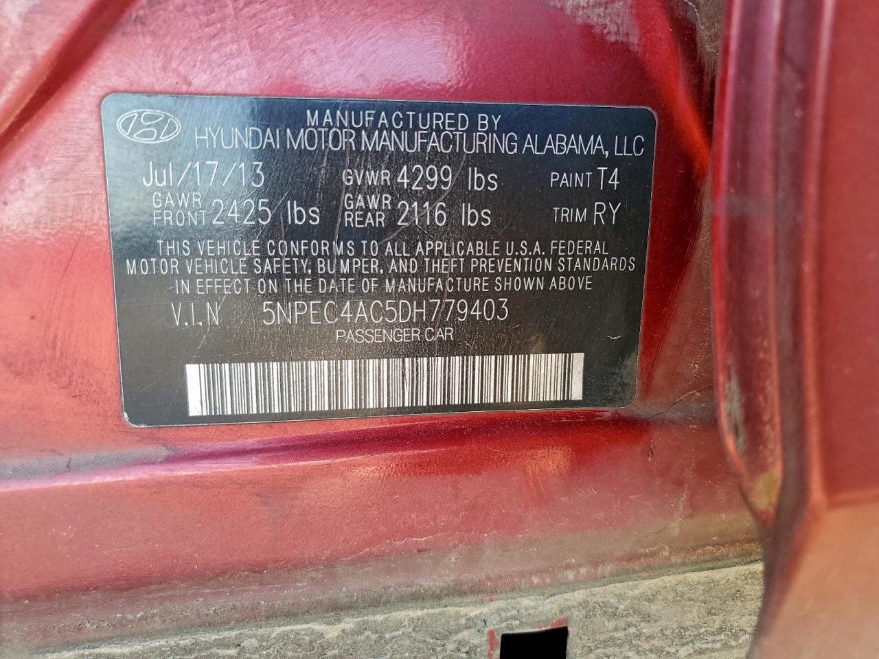 2013 HYUNDAI SONATA SE photo 12