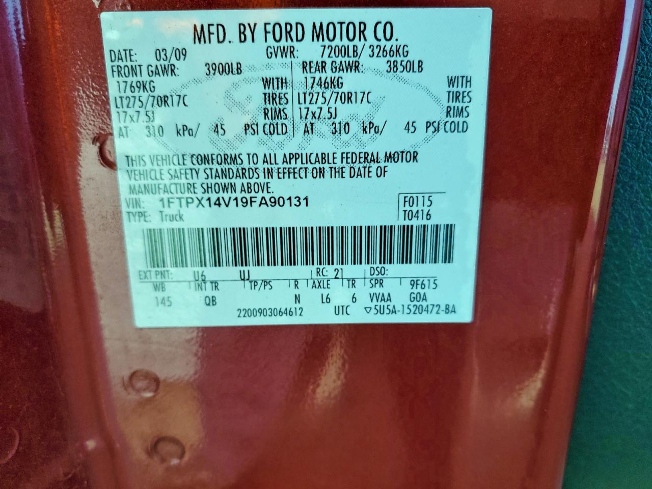 2009 FORD F150 SUPER CAB photo 12