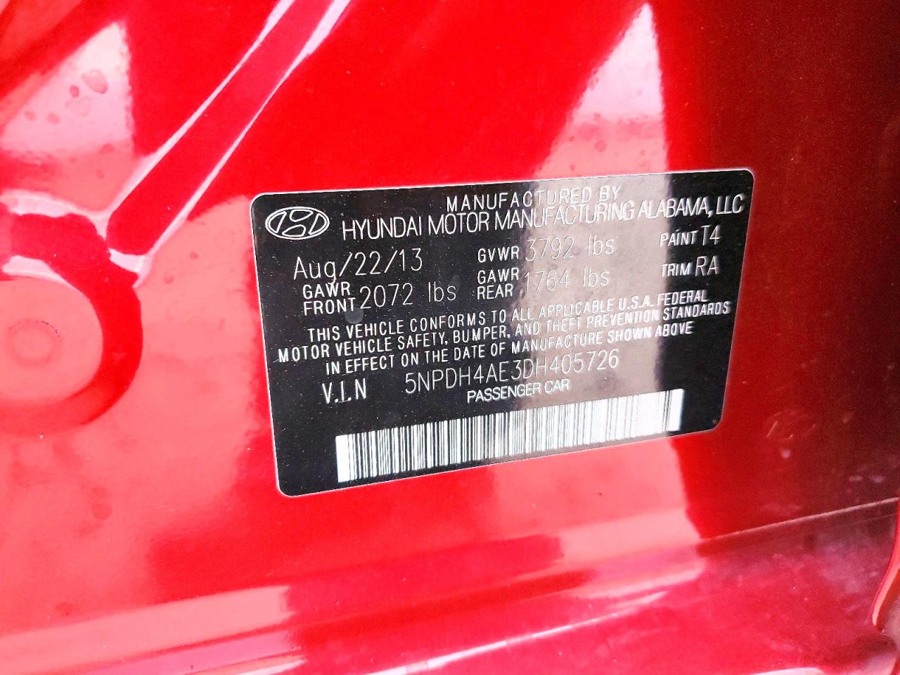 2013 HYUNDAI ELANTRA GLS photo 12