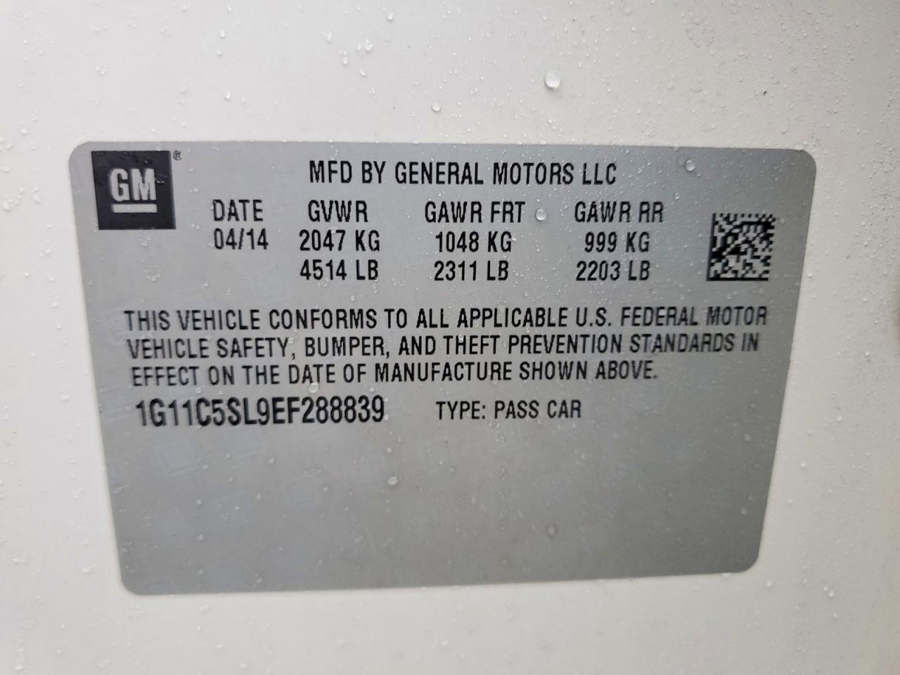 2014 CHEVROLET MALIBU 1LT photo 12