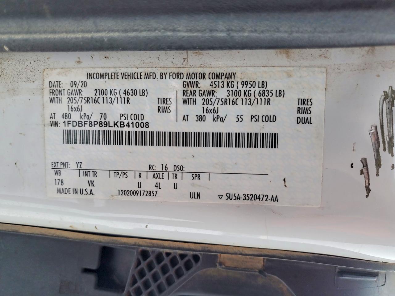 2020 FORD TRANSIT DELIVERY TRUCK photo 13