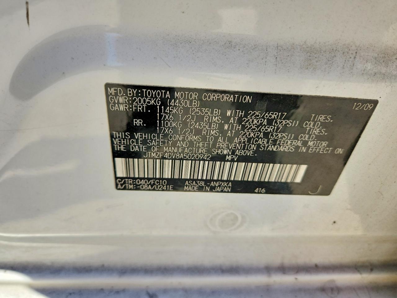 2010 TOYOTA RAV4 photo 13