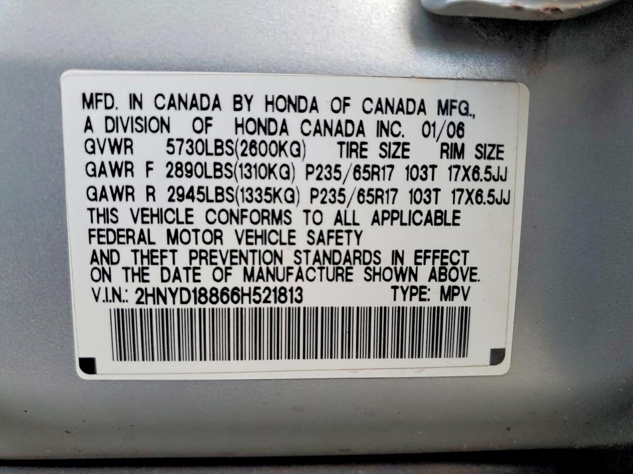 2006 ACURA MDX TOURING photo 14