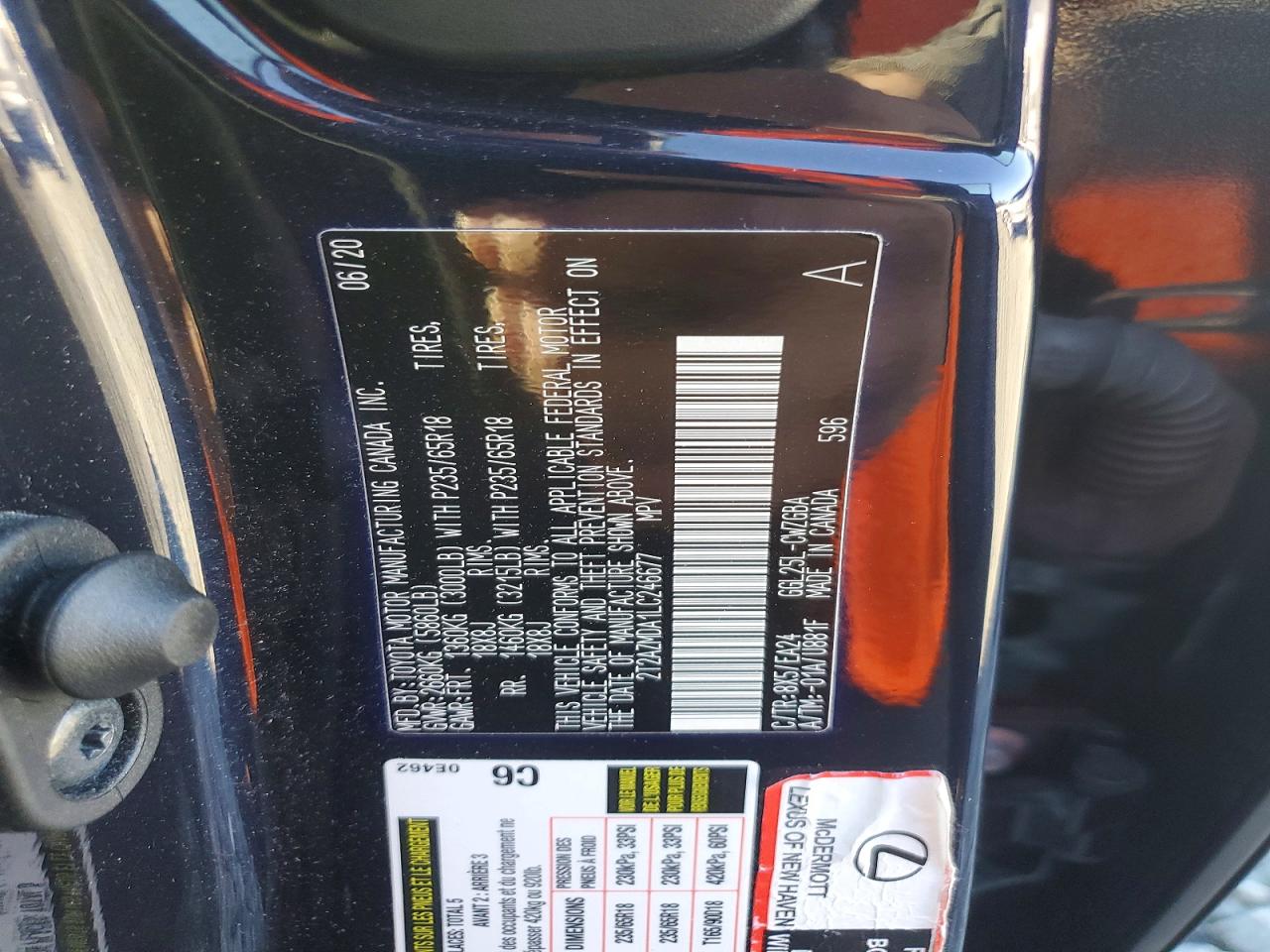 2020 LEXUS RX 350 BASE photo 12