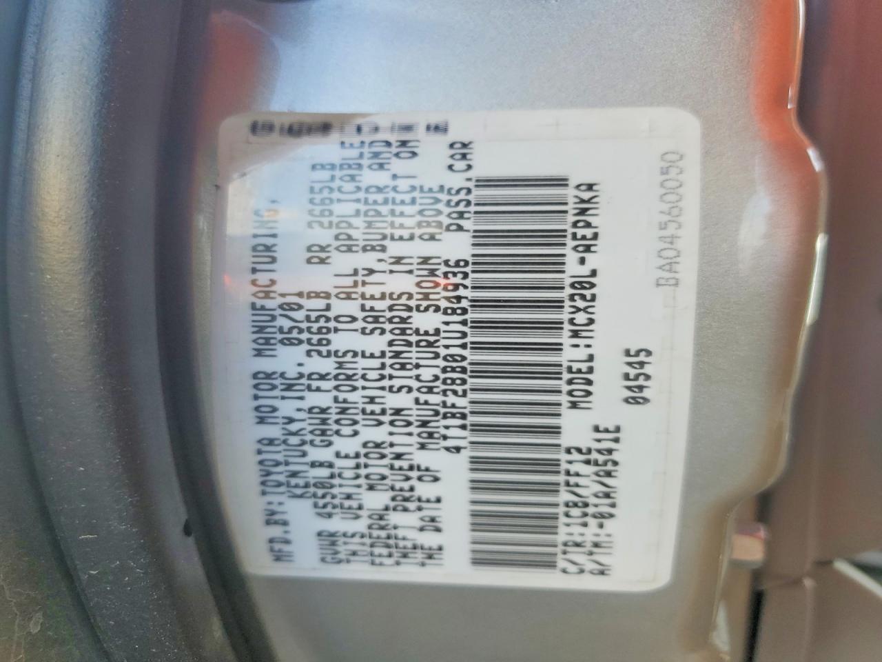 2001 TOYOTA AVALON XL photo 37