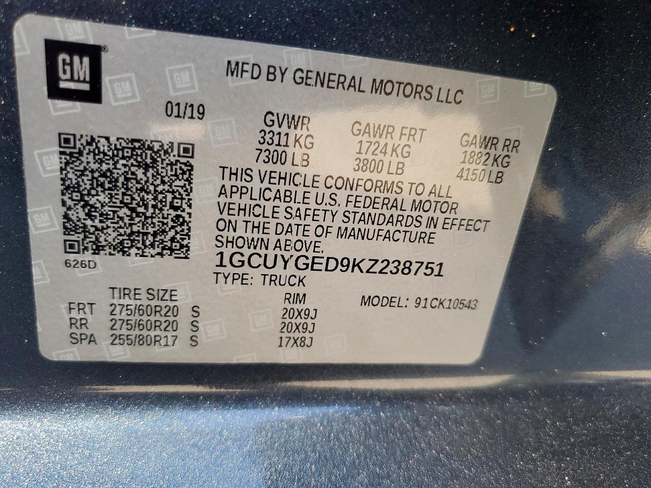 2019 CHEVROLET SILVERADO K1500 LTZ photo 12