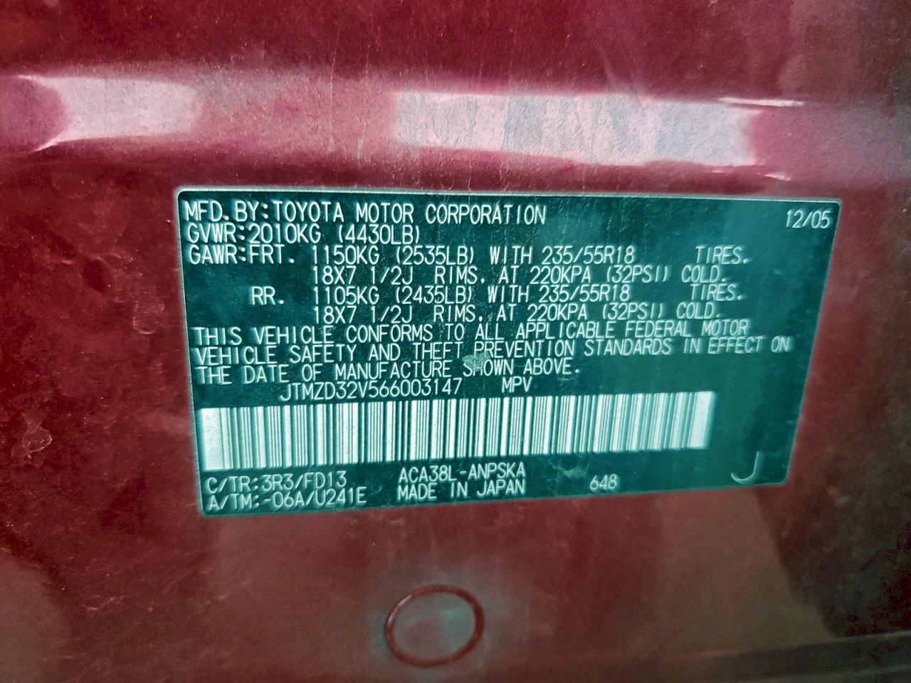 2006 TOYOTA RAV4 SPORT photo 12