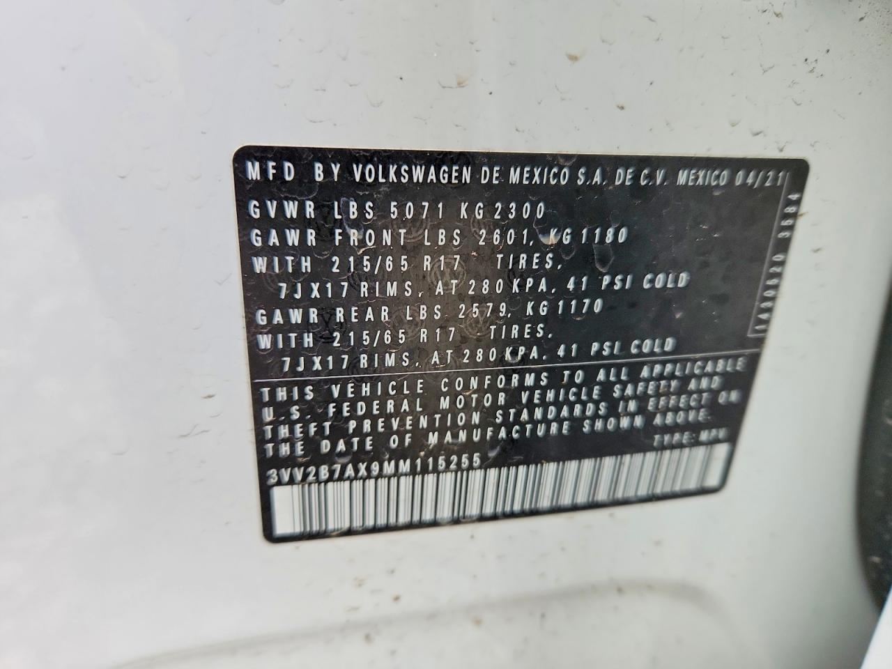 2021 VOLKSWAGEN TIGUAN SE photo 13
