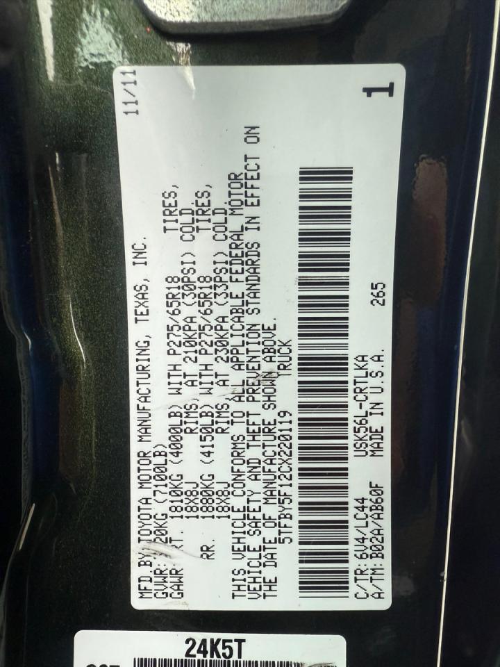 2012 TOYOTA TUNDRA DOUBLE CAB LIMITED photo 10