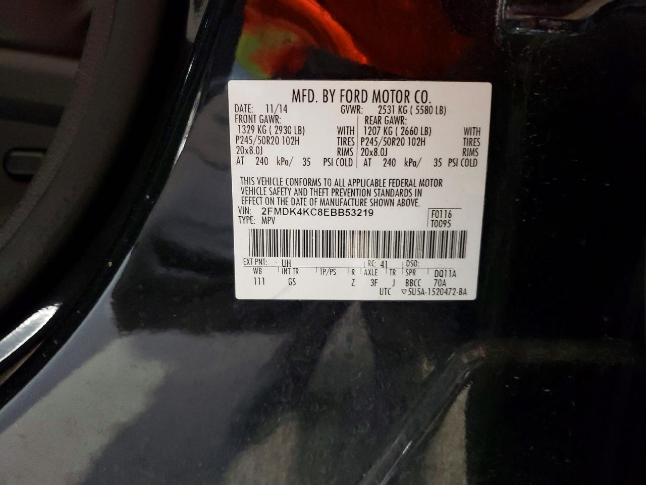 2014 FORD EDGE LIMITED photo 13