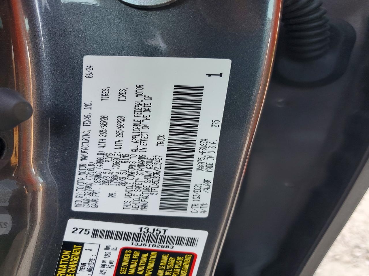 2024 TOYOTA TUNDRA CREWMAX SR photo 23