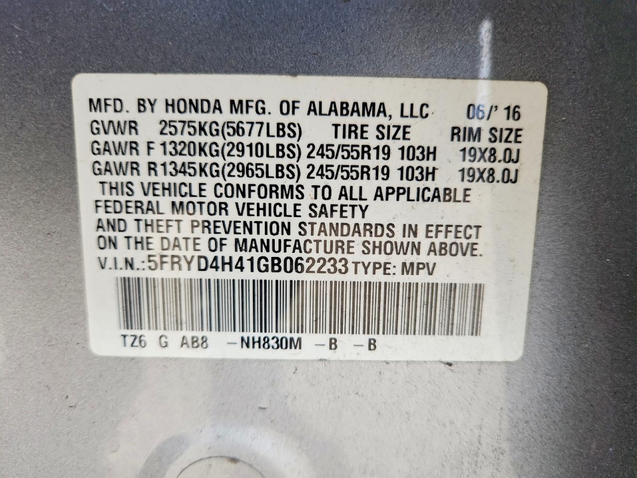 2016 ACURA MDX photo 13