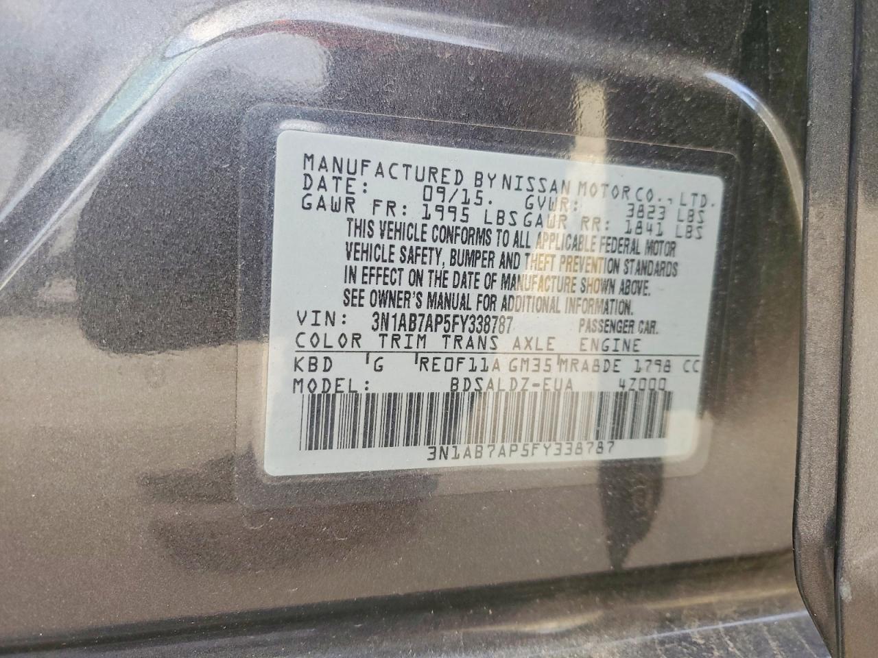 2015 NISSAN SENTRA S photo 12
