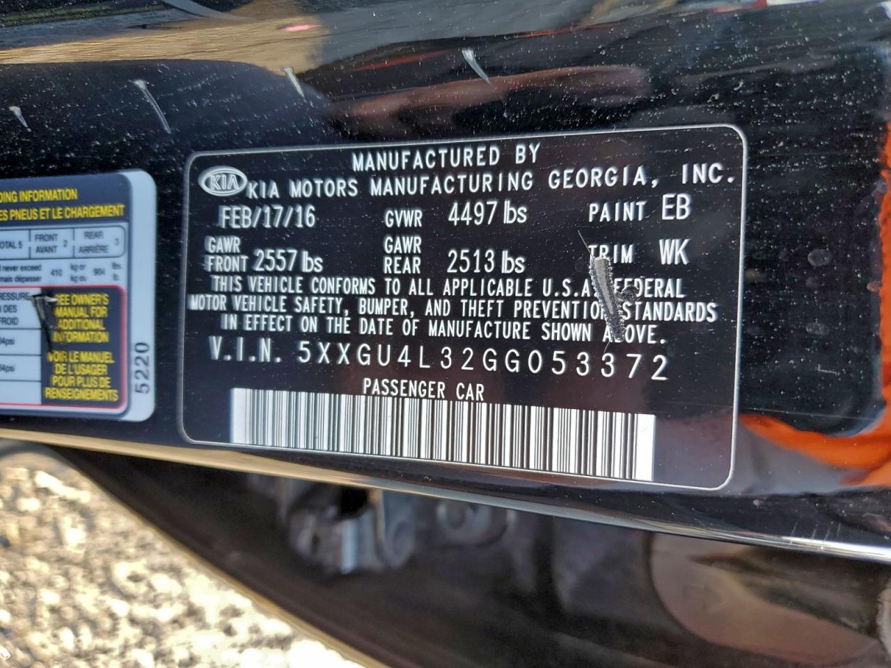 2016 KIA OPTIMA EX photo 12