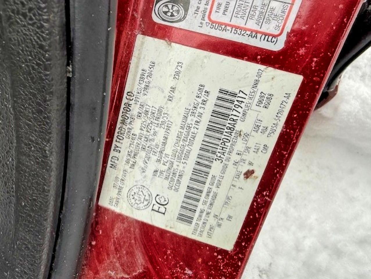 2010 FORD FUSION SEL photo 11